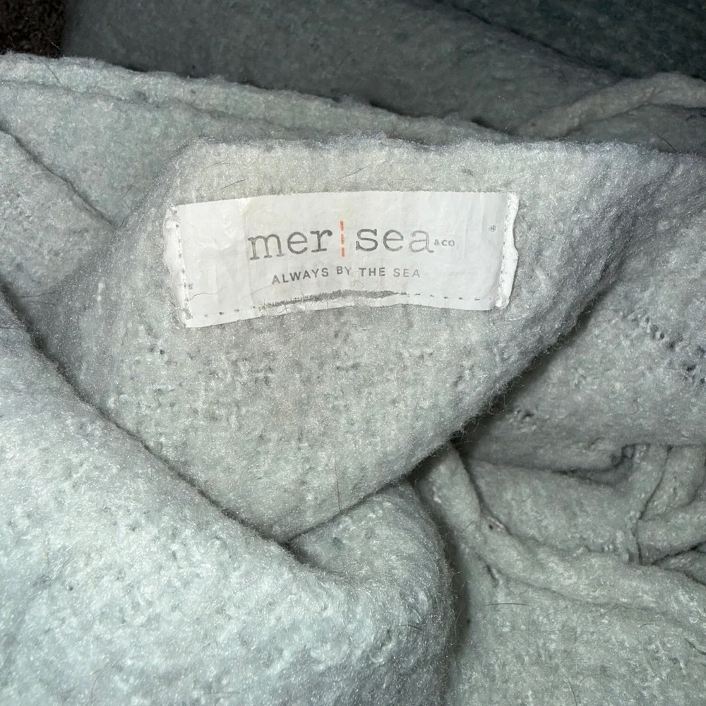 Mer-Sea & Co Scarf Womens OS‎ Green Cream Excellent Ombre Knit Fringe Wrap